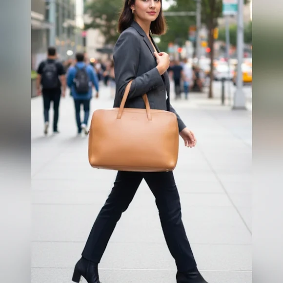 Furla Tan Leather Laptop Bag - Picture 11 of 11